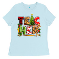 Baby Blue teacher christmas Ladies Tee - texasbilliewilder