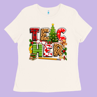 Teacher Christmas Ladies Tee Designed By Texasbilliewilder