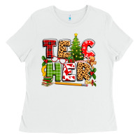 White teacher christmas Ladies Tee - texasbilliewilder