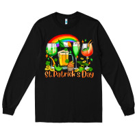 Black St. Patrick's wine glasses Long Sleeve Tee - OliviaCreatesArt