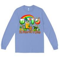 Colony Blue St. Patrick's wine glasses Long Sleeve Tee - OliviaCreatesArt