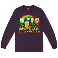Plum St. Patrick's wine glasses Long Sleeve Tee - OliviaCreatesArt