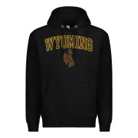 Black Womens Wyoming Cowboys Apparel Fan Favorite Arch Premium Hoodie - longCreatives