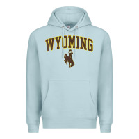 Blue Mist Womens Wyoming Cowboys Apparel Fan Favorite Arch Premium Hoodie - longCreatives
