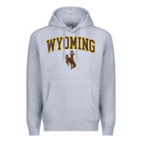 Heather Grey Womens Wyoming Cowboys Apparel Fan Favorite Arch Premium Hoodie - longCreatives