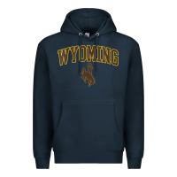 Navy Womens Wyoming Cowboys Apparel Fan Favorite Arch Premium Hoodie - longCreatives