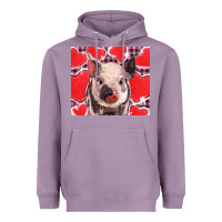 Lavender valentine's day glitter hearts pig Heavyweight Hoodie - BarkalooDesign