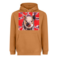Meerkat valentine's day glitter hearts pig Heavyweight Hoodie - BarkalooDesign