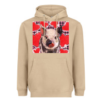 Mushroom valentine's day glitter hearts pig Heavyweight Hoodie - BarkalooDesign