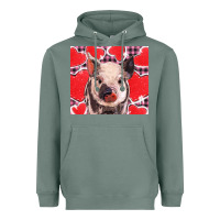 Sage valentine's day glitter hearts pig Heavyweight Hoodie - BarkalooDesign
