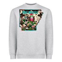 Heather Grey arkansas map Heavyweight Sweatshirt - RacoonDesign