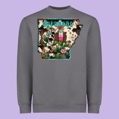 Arkansas Map Heavyweight Sweatshirt Designed By Racoondesign