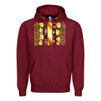 Burgundy softball serape leopard cowhide glitter brushstrokes Zipper Hoodie - Artiststas