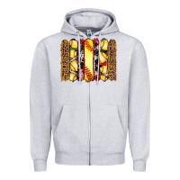 Heather Grey softball serape leopard cowhide glitter brushstrokes Zipper Hoodie - Artiststas