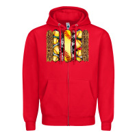 Red softball serape leopard cowhide glitter brushstrokes Zipper Hoodie - Artiststas