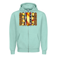 Seafoam softball serape leopard cowhide glitter brushstrokes Zipper Hoodie - Artiststas