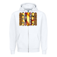 White softball serape leopard cowhide glitter brushstrokes Zipper Hoodie - Artiststas