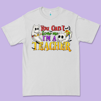 You Can't Scare Me I'm A Teacher Premium Tee Designed By Texasbilliewilder