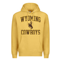 Antique Gold Wyoming Cowboys Men's Apparel Gameday Arch Over Cowboys Sweat Premium Hoodie - longCreatives