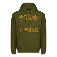 Army Green Wyoming Cowboys Men's Apparel Gameday Arch Over Cowboys Sweat Premium Hoodie - longCreatives