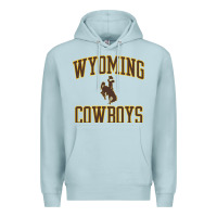 Blue Mist Wyoming Cowboys Men's Apparel Gameday Arch Over Cowboys Sweat Premium Hoodie - longCreatives
