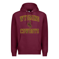 Burgundy Wyoming Cowboys Men's Apparel Gameday Arch Over Cowboys Sweat Premium Hoodie - longCreatives