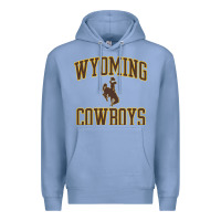 Colony Blue Wyoming Cowboys Men's Apparel Gameday Arch Over Cowboys Sweat Premium Hoodie - longCreatives