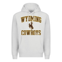 Dove Grey Wyoming Cowboys Men's Apparel Gameday Arch Over Cowboys Sweat Premium Hoodie - longCreatives