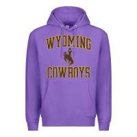 Purple Wyoming Cowboys Men's Apparel Gameday Arch Over Cowboys Sweat Premium Hoodie - longCreatives