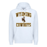 White Wyoming Cowboys Men's Apparel Gameday Arch Over Cowboys Sweat Premium Hoodie - longCreatives