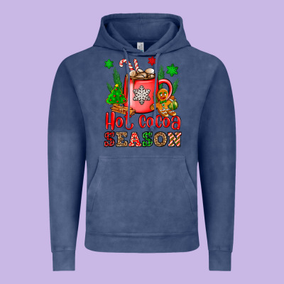 Hot Cocoa Season Vintage Hoodie Designed By Oliviacreatesart