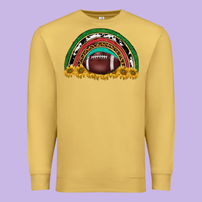 Merry Christmas Sunflower Rainbow Premium Sweatshirt Designed By Barkaloodesign