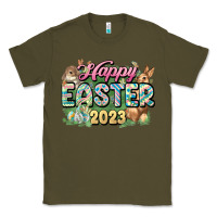 Army Green Happy Easter 2023 Classic Tee - HowdyJamesFarm