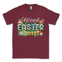Burgundy Happy Easter 2023 Classic Tee - HowdyJamesFarm