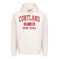 Pale Pink Cortland New York NY Vintage Sports Design Red Design Sweat Premium Hoodie - longCreatives