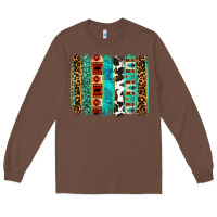 Chestnut western brushstroke Long Sleeve Tee - OliviaCreatesArt