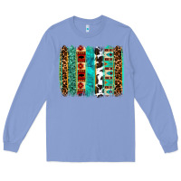 Colony Blue western brushstroke Long Sleeve Tee - OliviaCreatesArt