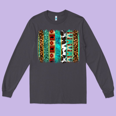 Western Brushstroke Long Sleeve Tee Designed By Oliviacreatesart