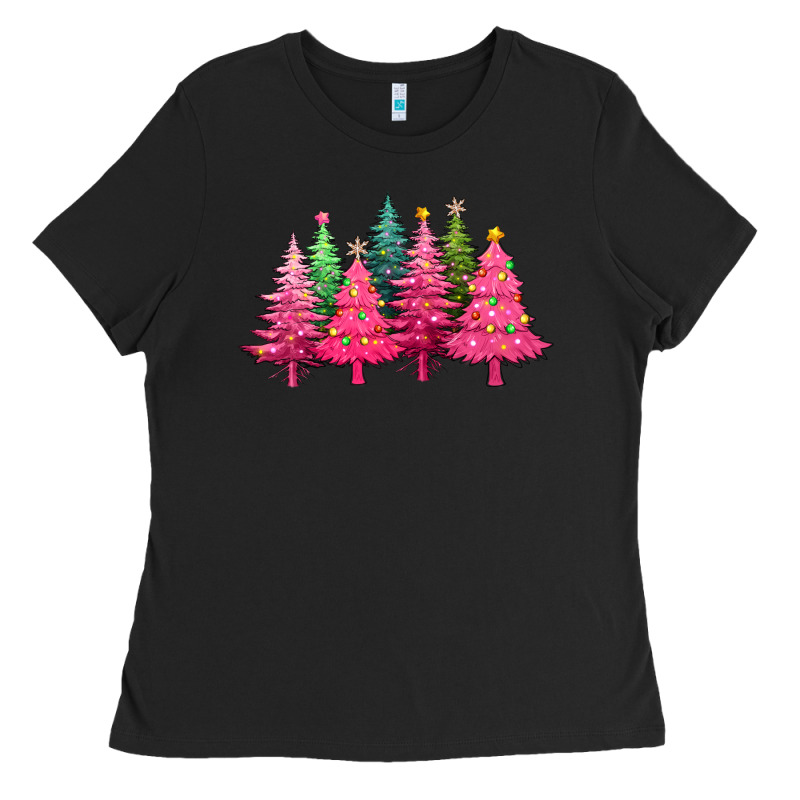 Christmas Tress With Lights Ladies Tee by texasbilliewilder | Teevron