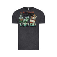 Vintage Black Last night we let the liquor talk Cowboy Vintage Tee - HowdyJamesFarm