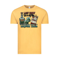Vintage Mustard Last night we let the liquor talk Cowboy Vintage Tee - HowdyJamesFarm