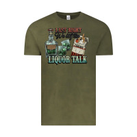 Vintage Olive Last night we let the liquor talk Cowboy Vintage Tee - HowdyJamesFarm