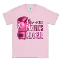 Bubblegum Pink Breast cancer no one fights alone boxing Classic Tee - Artiststas