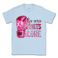 Dusty Blue Breast cancer no one fights alone boxing Classic Tee - Artiststas