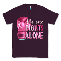 Plum Breast cancer no one fights alone boxing Classic Tee - Artiststas