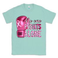 Seafoam Breast cancer no one fights alone boxing Classic Tee - Artiststas