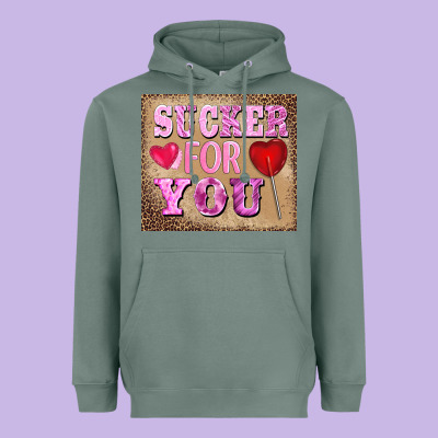 Valentine's Day Sucker For You Heavyweight Hoodie Designed By Barkaloodesign