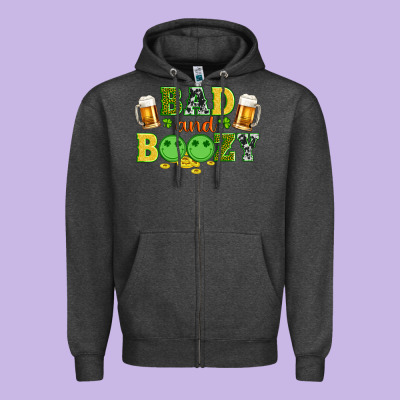 Bad And Boozy Wıth Beer And Coins Zipper Hoodie Designed By Artiststas