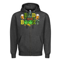 Charcoal Heather bad and boozy wıth beer and coins Zipper Hoodie - Artiststas