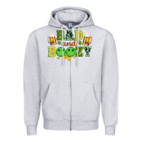 Heather Grey bad and boozy wıth beer and coins Zipper Hoodie - Artiststas